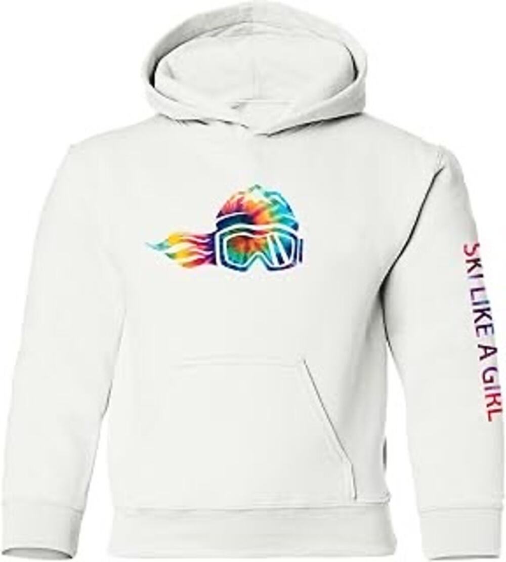 Ski Like A Girl Tie-Dye Youth Hoodie - Girls Large